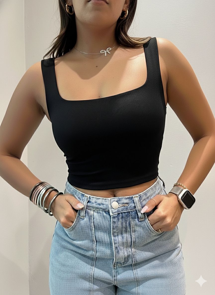 Square Neck Sleeveless Top