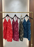 Spaghetti Halter Neck Short Kurti