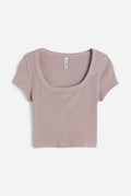 Cropped Ribbed T-shirt