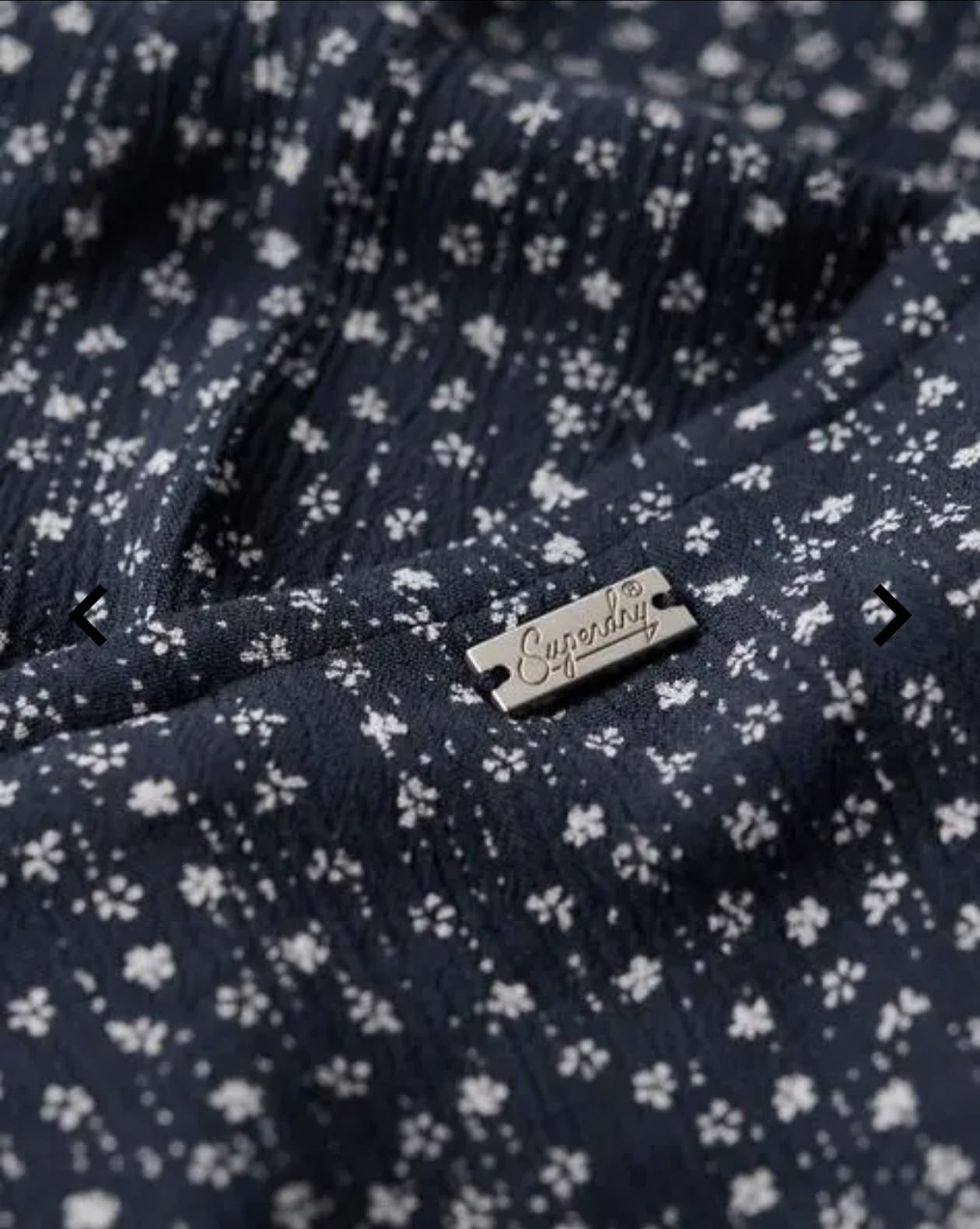 SUPERDRY Printed Button Short Sleeves Midi Tea Dress