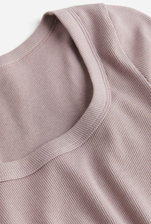 Cropped Ribbed T-shirt